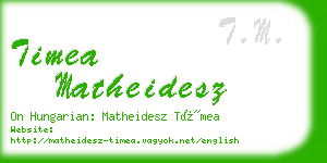 timea matheidesz business card